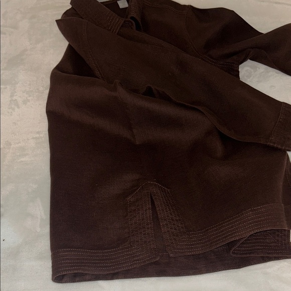 Liz Claiborne Dark Brown Women's Blouse 100% linen - Picture 11 of 11
